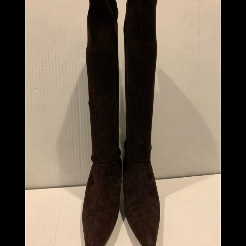 Manolo Blahnik suede brown boots size 36 euro
